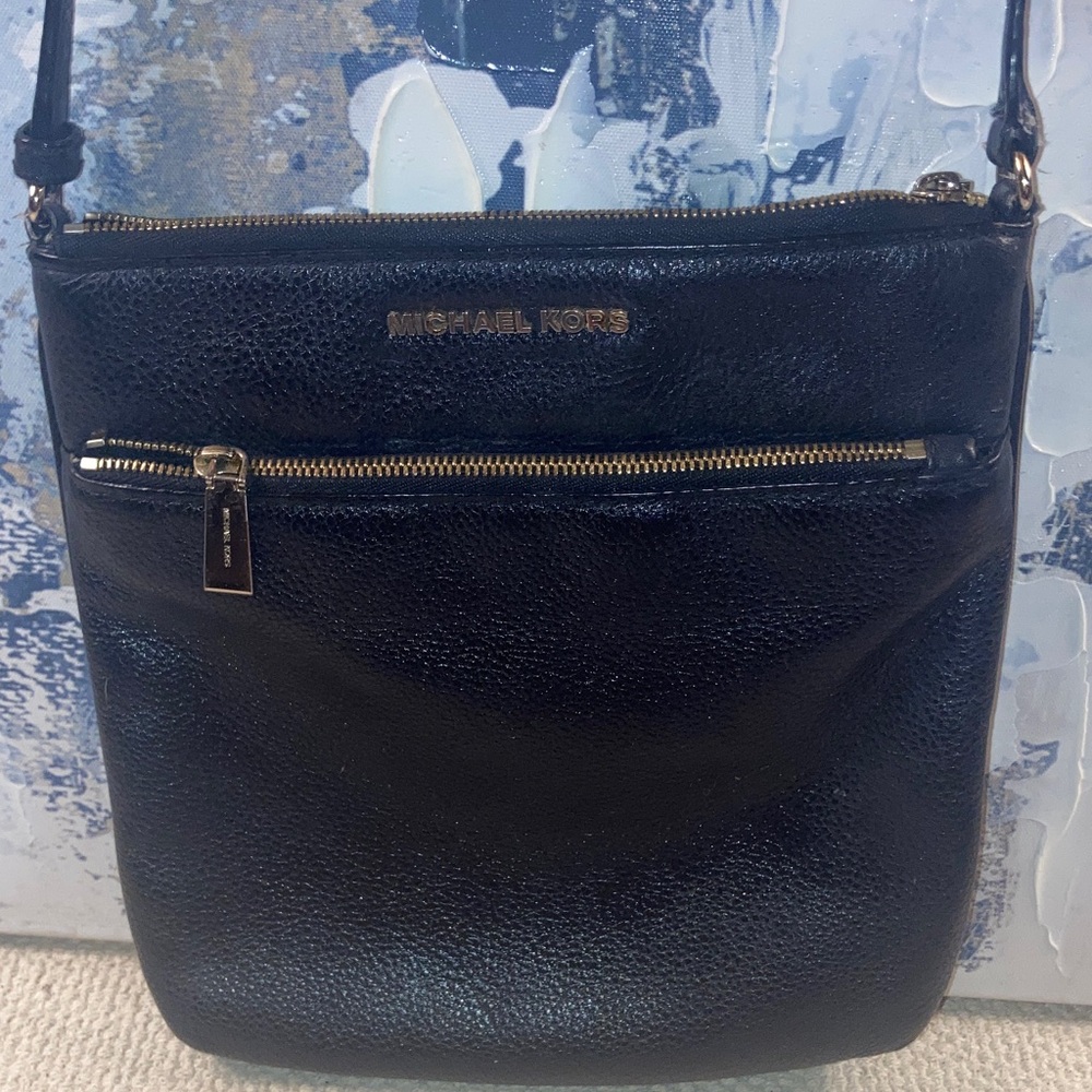 Michael Kors Black Pebble grain Crossbody Bag